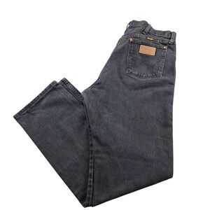 Wrangler Mens Jeans 35x34 Black Cowboy Cut Relaxed Fit Straight‎ Leg 13MWZWK